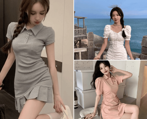 Inspirasi Dress Mini 2024:Dress Mini Korean Style cover photo collage