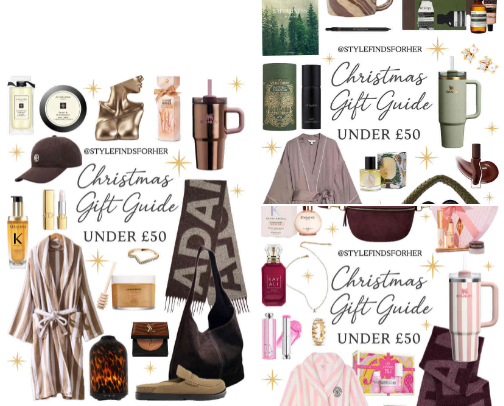 Christmas gift guide for her: Under £50 cover photo collage