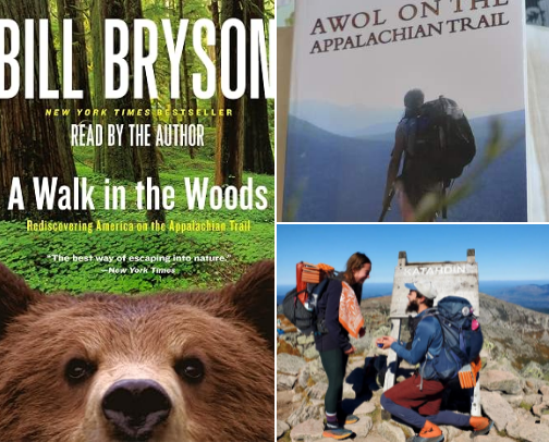 A Walk in the Woods: Rediscovering America on the Appalachian Trail (Official Guides to the Appalachian Trail) reading companions cover photo collage