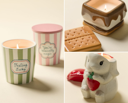 Cute and quirky candles and candleholders cover photo collage