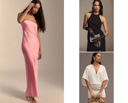 Women's elegant clothes cover photo collage