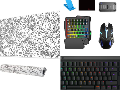Gaming accessories cover photo collage