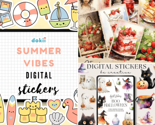 Daily digital Journal diary good notes sticker cover photo collage