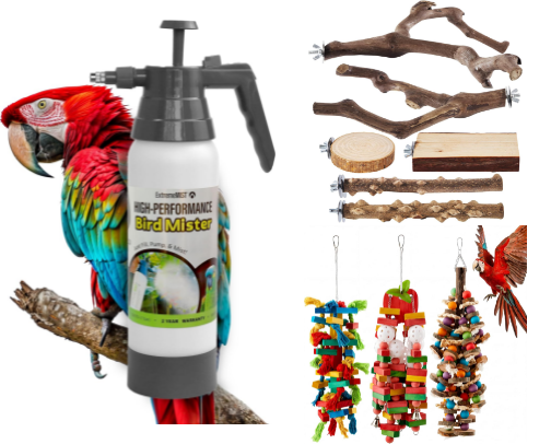 Pet Mom Must-Haves for Parrots 🦜 – Enrichment Toys, Premium Food & Daily Essentials for Happy, Healthy Birds cover photo collage