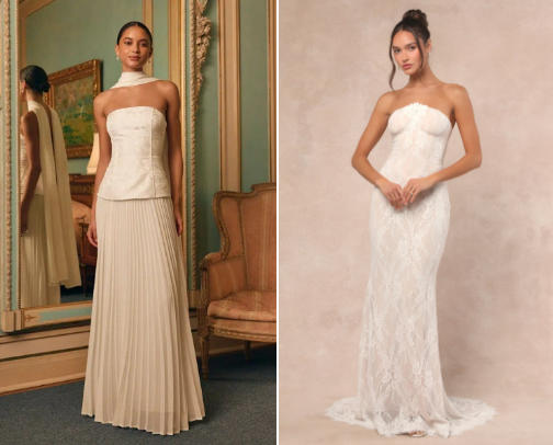 Affordable bridal looks under $500 💸 cover photo collage