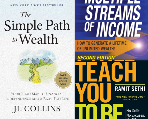 The Wealth Builder's Bookshelf: Essential Reads for Financial Freedom cover photo collage