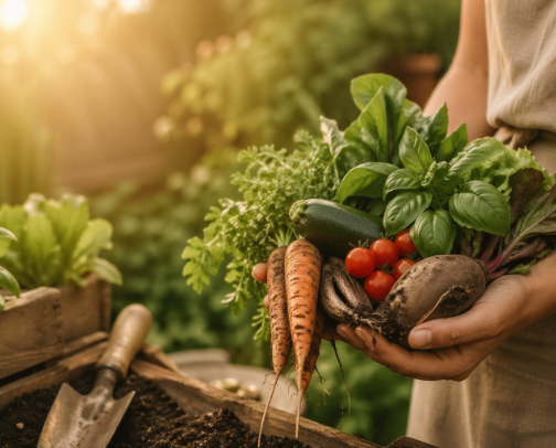 Grounded Living: Tools for Growing Food & Wellness cover photo collage