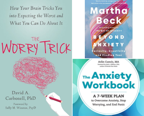 Anxiety Books (Therapist-Curated) cover photo collage