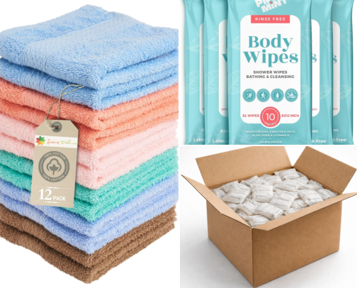 Everything you need to pack a feminine or personal care bag. cover photo collage