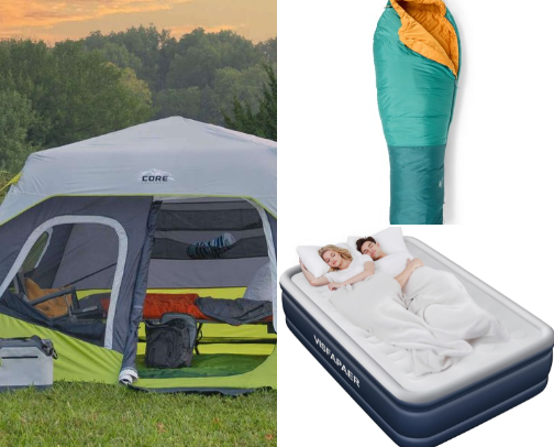 Camping tent cover photo collage