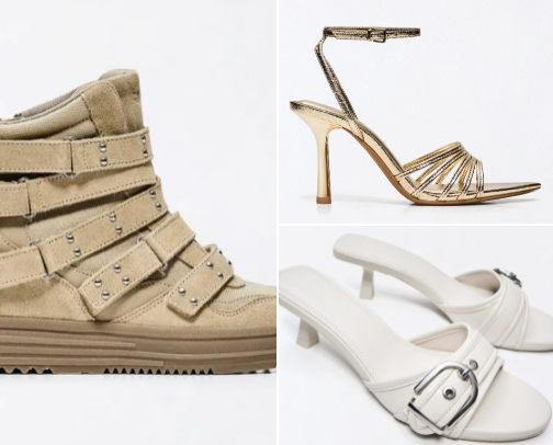 Trendy shoes cover photo collage
