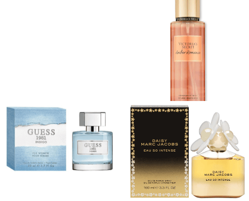 Perfumes and body mists cover photo collage
