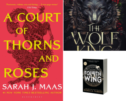 My Fave Romantasy Books that Kick Up the Heat cover photo collage