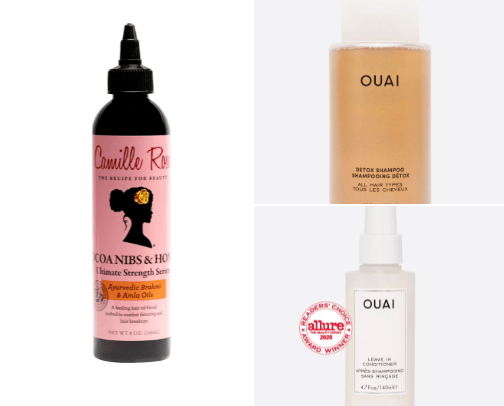 Hair care products cover photo collage