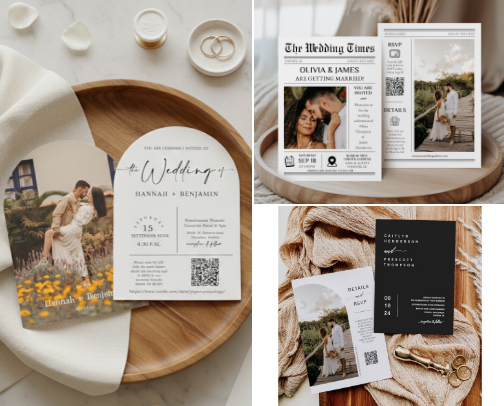 Elegant Editable & Printable Wedding Invitations for Every Style cover photo collage