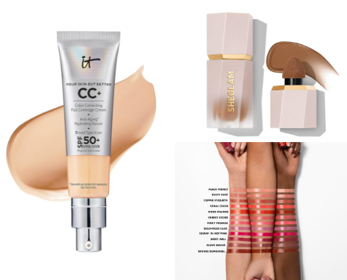 Makeup and skincare cover photo collage