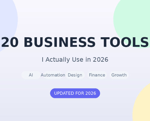 20 Business Tools I Actually Use to Run My Online Business in 2026 cover photo collage