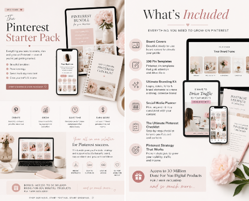 How to create and sell digital products on Pinterest cover photo collage