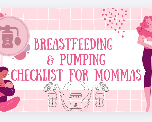 Breastfeeding & pumping checklist of needs for mommas cover photo collage