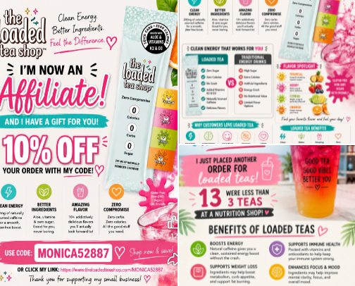 Loaded Tea’s cover photo collage