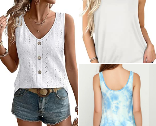 Best Women's V Neck Summer Tank Tops cover photo collage