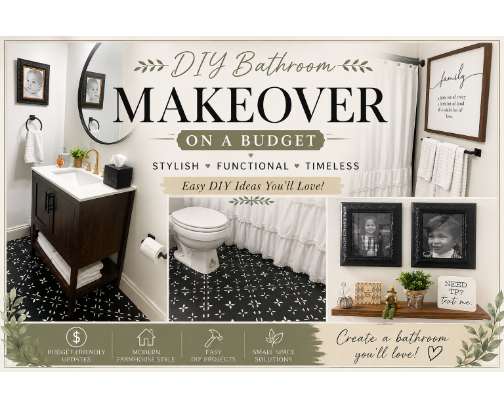 Our DIY Guest Bathroom Makeover (AKA How We Saved Thousands & Kept Our Sanity) cover photo collage