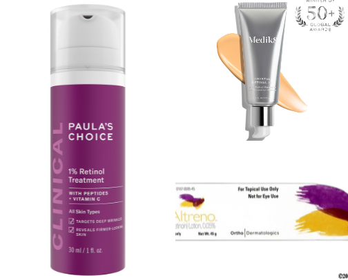 Best Clinical Rx & Over-the-Counter Retinoids for Wrinkles, Fine Lines, Sagging & Dull Skin cover photo collage