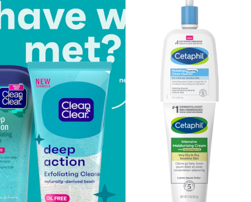 Skin care products cover photo collage