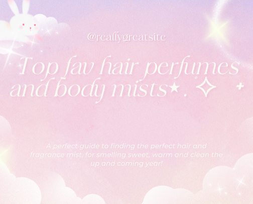 Top fav hair perfumes and body mists🧴⋅˚₊🫧༺ cover photo collage
