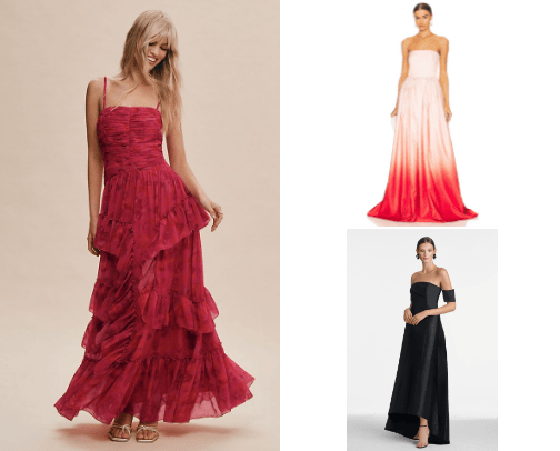 black tie wedding guest dresses cover photo collage