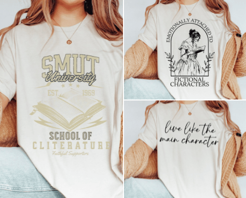 Bookish shirts!! cover photo collage