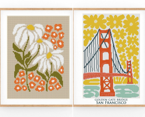 🪡 modern cross stitch patterns cover photo collage