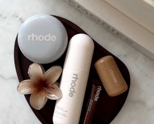 It’s a Rhode Summer ☀️ glow up skincare & makeup essentials cover photo collage