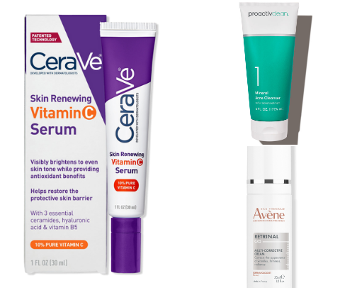 my favorite daily skincare products for oily/acne prone skin! cover photo collage