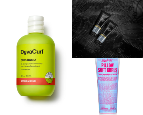 Curly hair products cover photo collage