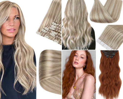 Hair extensions/wigs🎀 cover photo collage