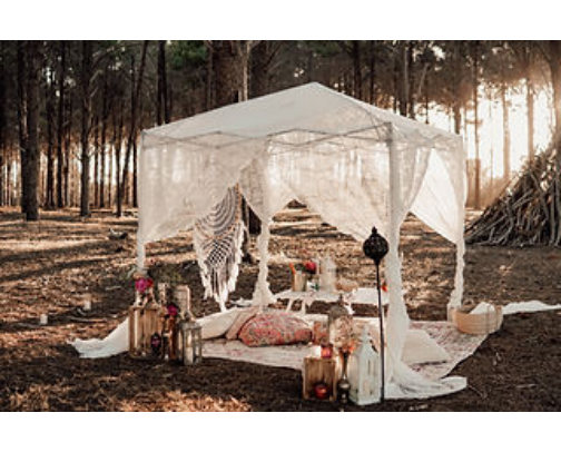 Romantic Picnic Setup cover photo collage