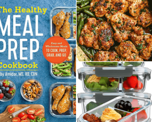 Meal Prep and Healthy Cookbooks cover photo collage
