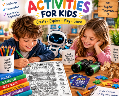 Screen-Free Activities for Kids cover photo collage