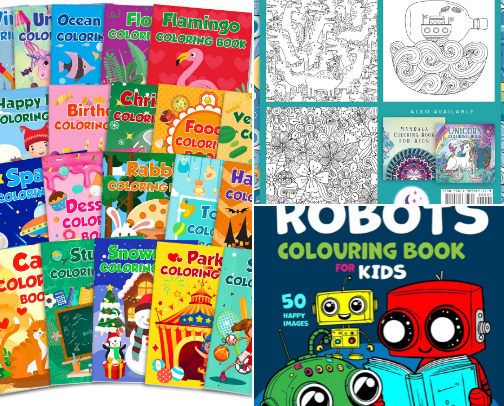 Kids Coloring Books cover photo collage