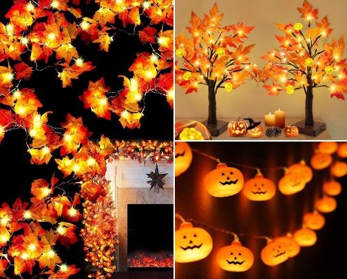 12 Aesthetic Amazon Fall Decor & Ambient Lighting Finds cover photo collage