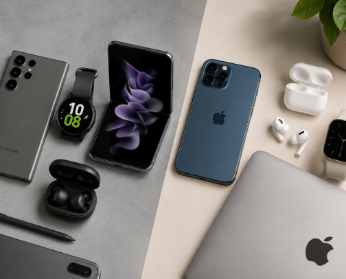 Everyday Tech Essentials: Apple & Samsung Favorites ⭐ cover photo collage