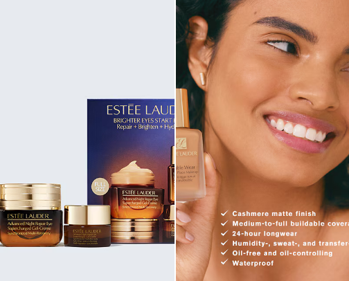 Estee Lauder cover photo collage