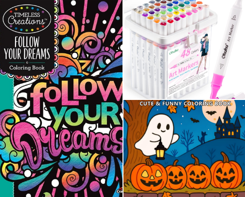 💕Adult Coloring Must-Haves | Markers & Books💕 cover photo collage