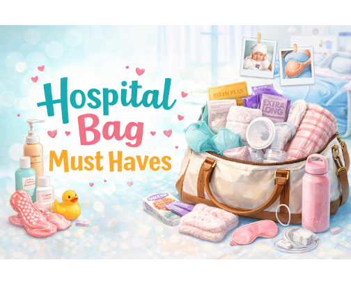 Hospital Bag Must Haves cover photo collage