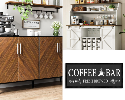 Coffee Bar at home for the Coffee Lover cover photo collage