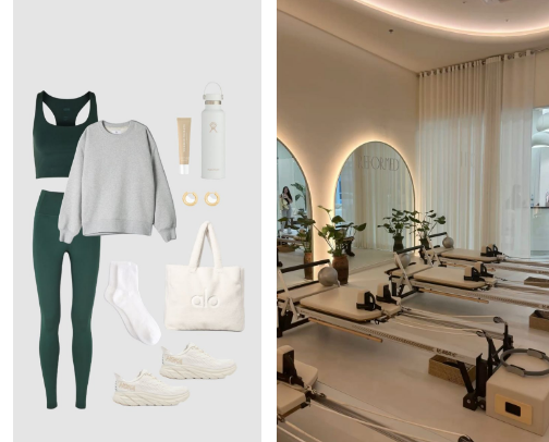 after pilates coffee run outfit 👟 cover photo collage