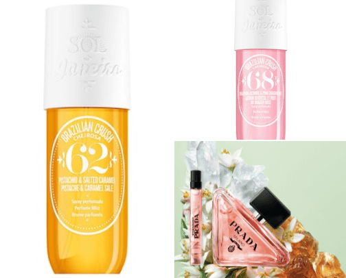 Perfumes and body mists cover photo collage