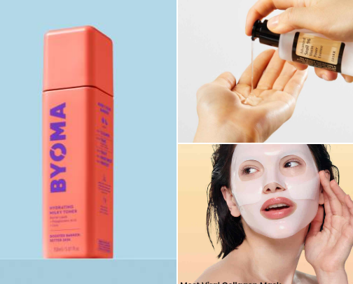 glass skin secrets🧴 cover photo collage