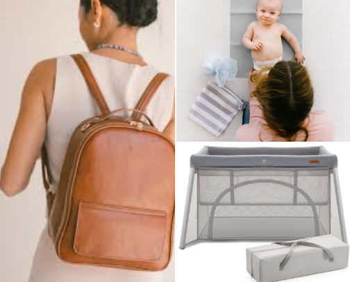 On the go with baby cover photo collage